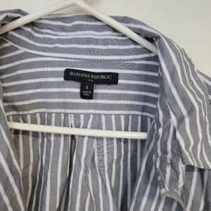 Banana Republic Gray Striped  Shirt
